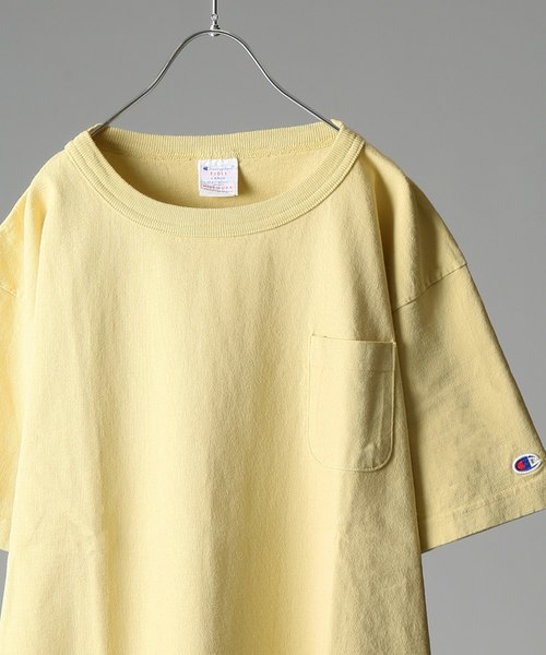 Champion（チャンピオン）の「Champion×relume / チャンピオン Exclusive T-1011 USA T-SHIRT#（Tシャツ/カットソー・メンズ・スミクロ/ベージュ/サックスブルー/イエロー/ピンク/オレンジ・L/M/S/XL）」の3枚目の写真
