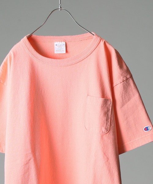 Champion（チャンピオン）の「Champion×relume / チャンピオン Exclusive T-1011 USA T-SHIRT#（Tシャツ/カットソー・メンズ・スミクロ/ベージュ/サックスブルー/イエロー/ピンク/オレンジ・L/M/S/XL）」の5枚目の写真