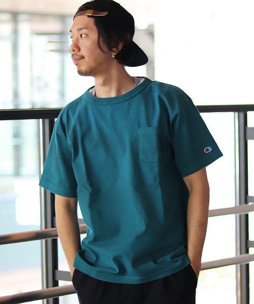 Champion（チャンピオン）の「Champion×relume / チャンピオン Exclusive T-1011 USA T-SHIRT#（Tシャツ/カットソー・メンズ・スミクロ/ベージュ/サックスブルー/イエロー/ピンク/オレンジ・L/M/S/XL）」の13枚目の写真