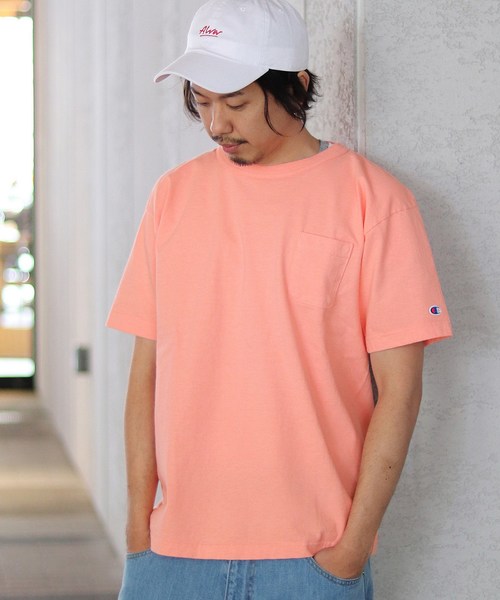 Champion（チャンピオン）の「Champion×relume / チャンピオン Exclusive T-1011 USA T-SHIRT#（Tシャツ/カットソー・メンズ・スミクロ/ベージュ/サックスブルー/イエロー/ピンク/オレンジ・L/M/S/XL）」の15枚目の写真
