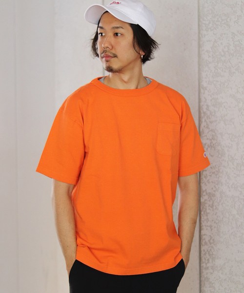 Champion（チャンピオン）の「Champion×relume / チャンピオン Exclusive T-1011 USA T-SHIRT#（Tシャツ/カットソー・メンズ・スミクロ/ベージュ/サックスブルー/イエロー/ピンク/オレンジ・L/M/S/XL）」の17枚目の写真
