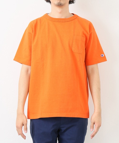 Champion（チャンピオン）の「Champion×relume / チャンピオン Exclusive T-1011 USA T-SHIRT#（Tシャツ/カットソー・メンズ・スミクロ/ベージュ/サックスブルー/イエロー/ピンク/オレンジ・L/M/S/XL）」の21枚目の写真