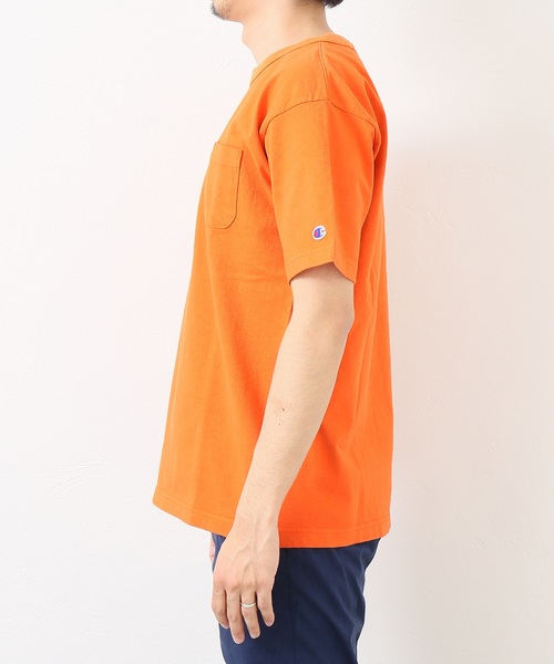 Champion（チャンピオン）の「Champion×relume / チャンピオン Exclusive T-1011 USA T-SHIRT#（Tシャツ/カットソー・メンズ・スミクロ/ベージュ/サックスブルー/イエロー/ピンク/オレンジ・L/M/S/XL）」の22枚目の写真