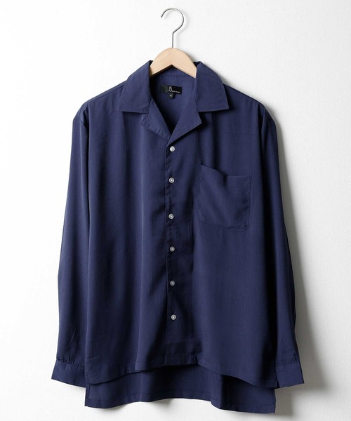ZIP FIVE(ジップファイブ)の「長袖リラックスオープンカラーシャツ【開襟シャツ】(シャツ/ブラウス)」|ネイビー