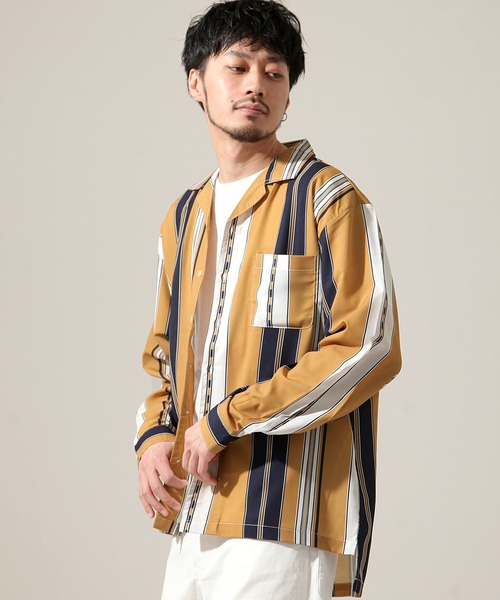 ZIP FIVE(ジップファイブ)の「長袖リラックスオープンカラーシャツ【開襟シャツ】(シャツ/ブラウス)」|イエロー系その他2