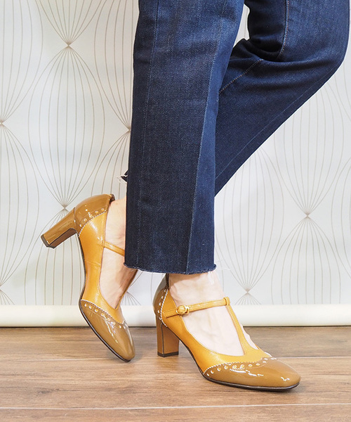 cava cava（サヴァサヴァ）の「◆ cavacava (サヴァサヴァ) ◆　Tストラップパンプス　1800733（パンプス・レディース・ブラック/マルチ/マスタード/ブラック×ホワイト・22.5cm/23.0cm/23.5cm/24.0cm/24.5cm）」の6枚目の写真