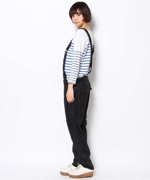 Kastane（カスタネ）の「【Kastane】綿麻サロペット（サロペット/オーバーオール・レディース・グレー/ネイビー/オフホワイト・1/2）」の7枚目の写真