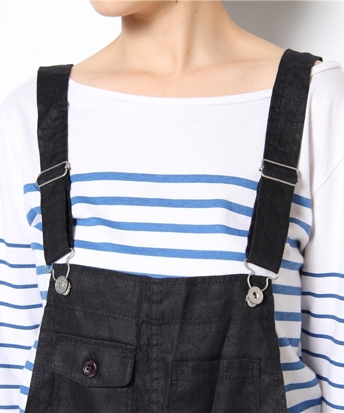 Kastane（カスタネ）の「【Kastane】綿麻サロペット（サロペット/オーバーオール・レディース・グレー/ネイビー/オフホワイト・1/2）」の9枚目の写真