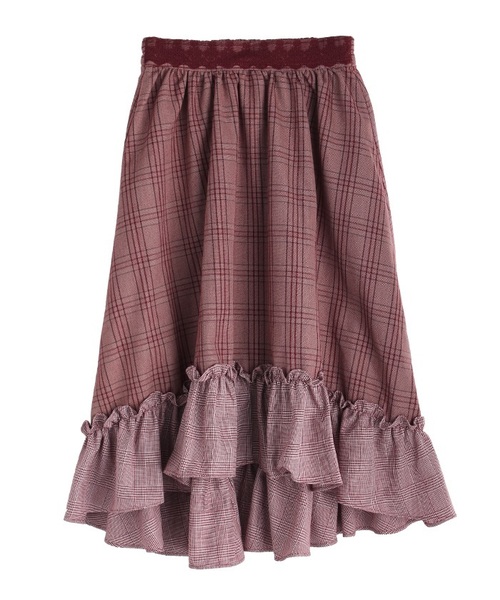 axes femme（アクシーズファム）の「裾切替イレヘムスカート（スカート・レディース・ブラウン/ワイン/チャコール・MEDIUM）」の3枚目の写真