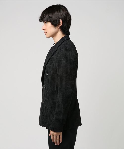 BARENA(バレナ)の「BARENA ハウンドトゥース ダブルブレスト ジャケット(テーラードジャケット・メンズ・チャコールグレー・44/46/48)」の2枚目の写真