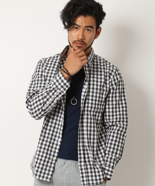 ARCADE（アーケード）の「カジュアルブロードボタンダウンシャツ（シャツ/ブラウス・メンズ・ホワイト系その他/ホワイト系その他2/ブルー系その他/ホワイト×ブラック/ブルー系その他2/ブルー系その他3/ホワイト系その他3/ブルー系その他4/ブラック系その他/レッド系その他・M/L/LL）」の2枚目の写真