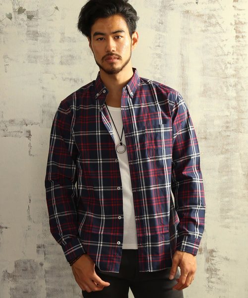 ARCADE（アーケード）の「カジュアルブロードボタンダウンシャツ（シャツ/ブラウス・メンズ・ホワイト系その他/ホワイト系その他2/ブルー系その他/ホワイト×ブラック/ブルー系その他2/ブルー系その他3/ホワイト系その他3/ブルー系その他4/ブラック系その他/レッド系その他・M/L/LL）」の9枚目の写真