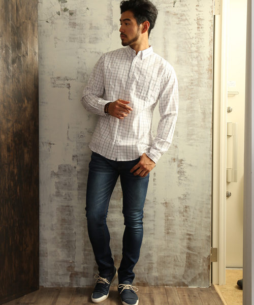 ARCADE（アーケード）の「カジュアルブロードボタンダウンシャツ（シャツ/ブラウス・メンズ・ホワイト系その他/ホワイト系その他2/ブルー系その他/ホワイト×ブラック/ブルー系その他2/ブルー系その他3/ホワイト系その他3/ブルー系その他4/ブラック系その他/レッド系その他・M/L/LL）」の18枚目の写真