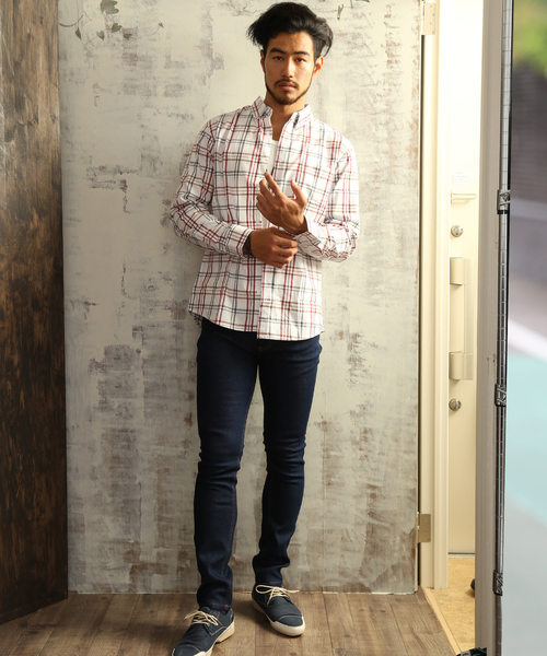 ARCADE（アーケード）の「カジュアルブロードボタンダウンシャツ（シャツ/ブラウス・メンズ・ホワイト系その他/ホワイト系その他2/ブルー系その他/ホワイト×ブラック/ブルー系その他2/ブルー系その他3/ホワイト系その他3/ブルー系その他4/ブラック系その他/レッド系その他・M/L/LL）」の16枚目の写真