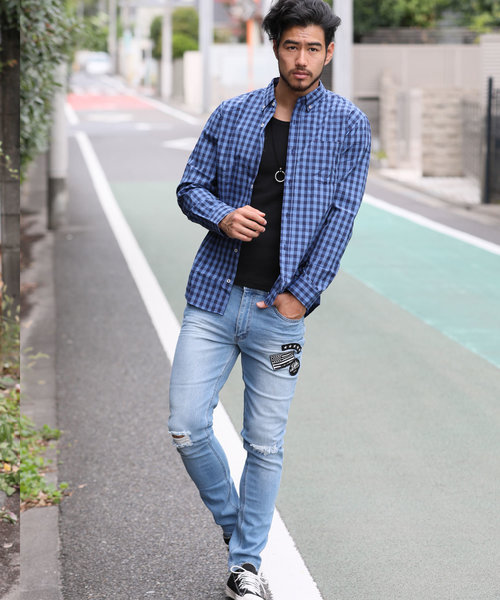 ARCADE（アーケード）の「カジュアルブロードボタンダウンシャツ（シャツ/ブラウス・メンズ・ホワイト系その他/ホワイト系その他2/ブルー系その他/ホワイト×ブラック/ブルー系その他2/ブルー系その他3/ホワイト系その他3/ブルー系その他4/ブラック系その他/レッド系その他・M/L/LL）」の17枚目の写真