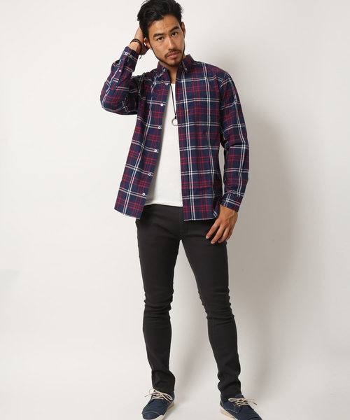 ARCADE（アーケード）の「カジュアルブロードボタンダウンシャツ（シャツ/ブラウス・メンズ・ホワイト系その他/ホワイト系その他2/ブルー系その他/ホワイト×ブラック/ブルー系その他2/ブルー系その他3/ホワイト系その他3/ブルー系その他4/ブラック系その他/レッド系その他・M/L/LL）」の22枚目の写真