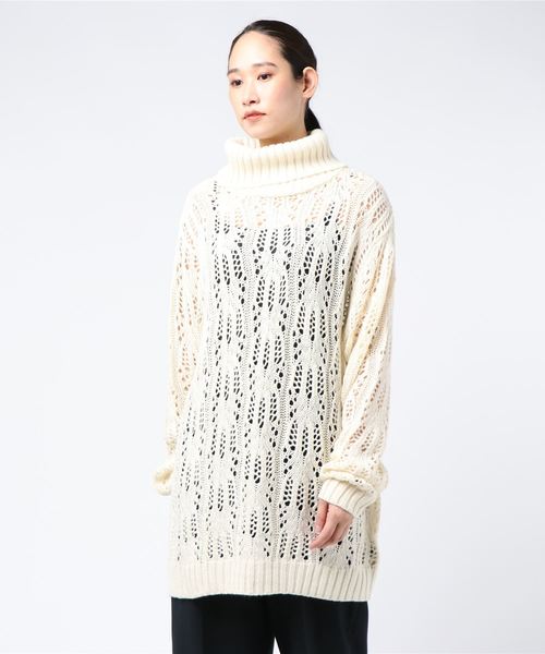 PUNYUS（プニュズ）の「クロシェタートルニット（ニット/セーター・レディース・ブラック/レッド/オフホワイト・1/2/4/3）」の4枚目の写真