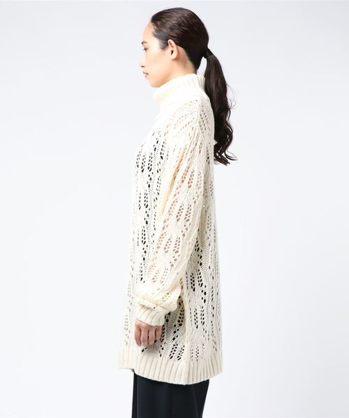 PUNYUS（プニュズ）の「クロシェタートルニット（ニット/セーター・レディース・ブラック/レッド/オフホワイト・1/2/4/3）」の6枚目の写真