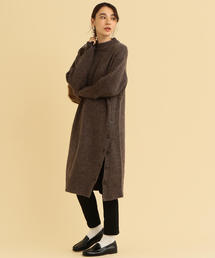 BEAUTY&YOUTH UNITED ARROWS | BY スリットボタンハイネックニットワンピース(ワンピース)