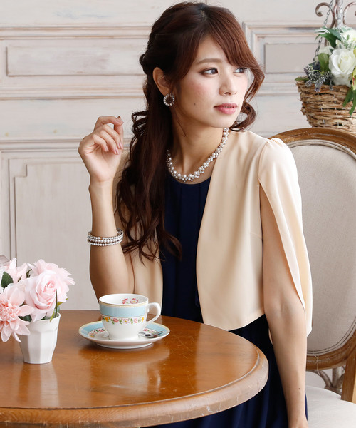 ケープジャケットスタイルボレロ結婚式対応オケージョン（ノー