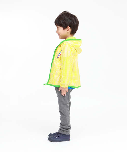 RAGMART（ラグマート）の「チェックウィンドブレーカー（ナイロンジャケット・キッズ・グレー/イエロー・100cm/110cm/120cm/130cm）」の6枚目の写真