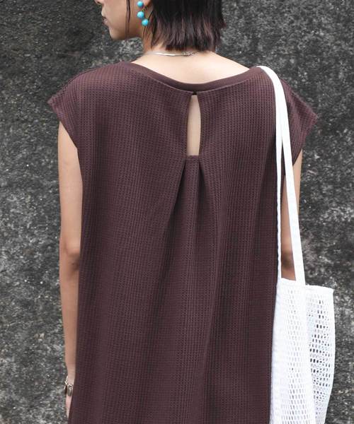 classicalelf（クラシカルエルフ）の「ロング・マキシ丈ワッフルベルト付き無地フレアワンピース（半袖）（ワンピース・レディース・ホワイト/ブラック/ベージュ/ブラウン・MEDIUM/LARGE/X-LARGE）」の17枚目の写真