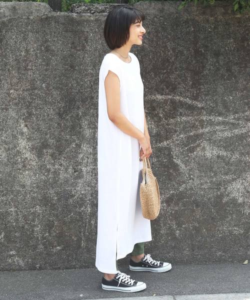 classicalelf（クラシカルエルフ）の「ロング・マキシ丈ワッフルベルト付き無地フレアワンピース（半袖）（ワンピース・レディース・ホワイト/ブラック/ベージュ/ブラウン・MEDIUM/LARGE/X-LARGE）」の11枚目の写真