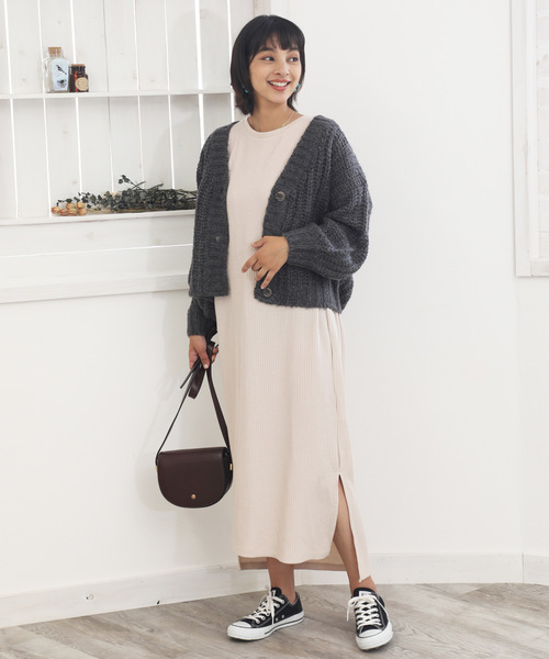 classicalelf（クラシカルエルフ）の「ロング・マキシ丈ワッフルベルト付き無地フレアワンピース（半袖）（ワンピース・レディース・ホワイト/ブラック/ベージュ/ブラウン・MEDIUM/LARGE/X-LARGE）」の22枚目の写真