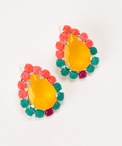 Ray BEAMS（レイビームス）の「ROCKS PAPER METAL / ドロップビジュー ピアス（ピアス（両耳用）・レディース・ターコイズブルー/イエロー/オレンジ/イエロー系その他・ONE SIZE）」の4枚目の写真