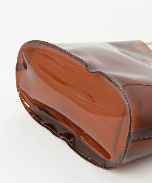 WEGO(ウィゴー)の「WEGO/巾着付きべっ甲リング2WAYクリアトートバッグ(トートバッグ・レディース・ブラウン/ホワイト系その他・FREE)」の3枚目の写真