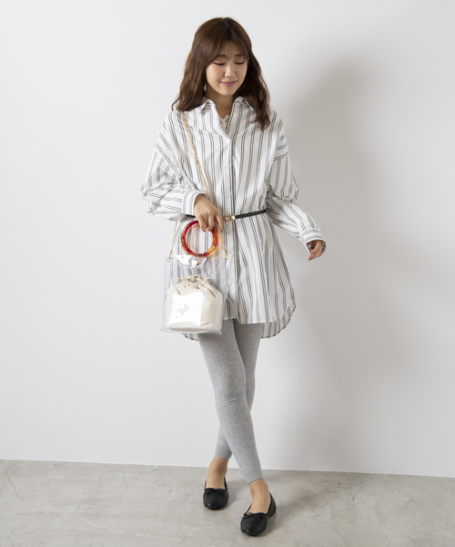 WEGO(ウィゴー)の「WEGO/巾着付きべっ甲リング2WAYクリアトートバッグ(トートバッグ・レディース・ブラウン/ホワイト系その他・FREE)」の14枚目の写真