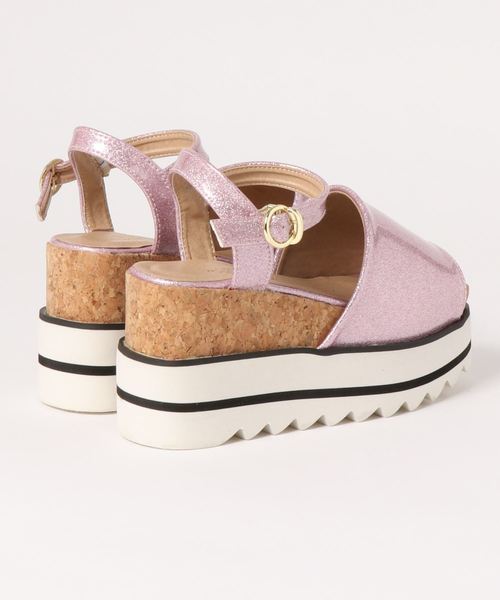 KOBE LETTUCE（コウベレタス）の「プラットフォーム厚底ラインサンダル（サンダル・レディース・ホワイト/シルバー/ブラック/ピンク系その他・M/LL/S/L）」の6枚目の写真