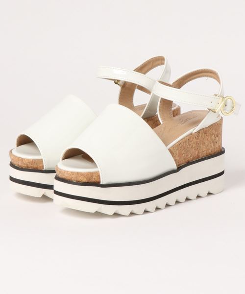 KOBE LETTUCE（コウベレタス）の「プラットフォーム厚底ラインサンダル（サンダル・レディース・ホワイト/シルバー/ブラック/ピンク系その他・M/LL/S/L）」の7枚目の写真