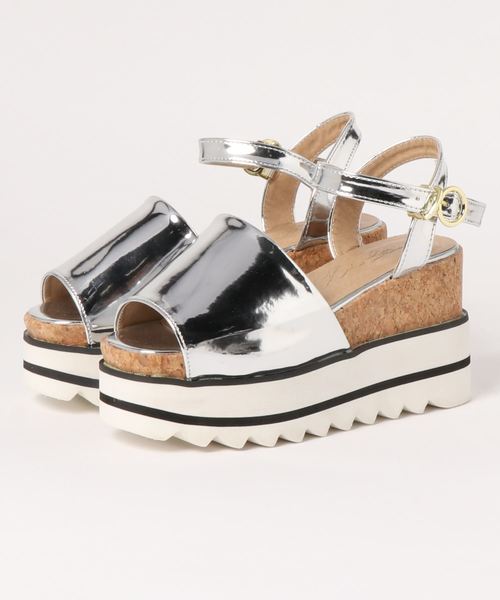 KOBE LETTUCE（コウベレタス）の「プラットフォーム厚底ラインサンダル（サンダル・レディース・ホワイト/シルバー/ブラック/ピンク系その他・M/LL/S/L）」の10枚目の写真