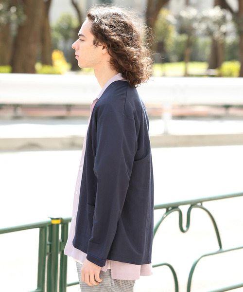 JUNRED（ジュンレッド）の「マイクロカノコトッパーカーデ（カーディガン/ボレロ・メンズ・ベージュ/ネイビー/サックスブルー・S/M/L）」の11枚目の写真