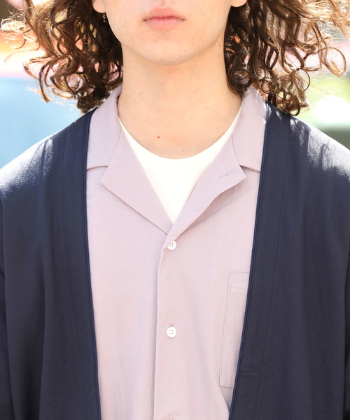 JUNRED（ジュンレッド）の「マイクロカノコトッパーカーデ（カーディガン/ボレロ・メンズ・ベージュ/ネイビー/サックスブルー・S/M/L）」の6枚目の写真