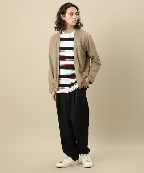 JUNRED（ジュンレッド）の「マイクロカノコトッパーカーデ（カーディガン/ボレロ・メンズ・ベージュ/ネイビー/サックスブルー・S/M/L）」の5枚目の写真