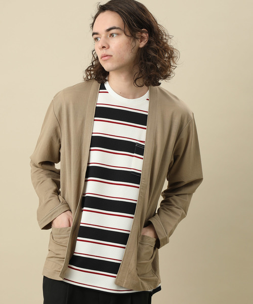 JUNRED（ジュンレッド）の「マイクロカノコトッパーカーデ（カーディガン/ボレロ・メンズ・ベージュ/ネイビー/サックスブルー・S/M/L）」の18枚目の写真