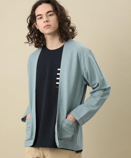 JUNRED（ジュンレッド）の「マイクロカノコトッパーカーデ（カーディガン/ボレロ・メンズ・ベージュ/ネイビー/サックスブルー・S/M/L）」の17枚目の写真