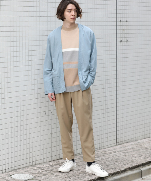 JUNRED（ジュンレッド）の「マイクロカノコトッパーカーデ（カーディガン/ボレロ・メンズ・ベージュ/ネイビー/サックスブルー・S/M/L）」の14枚目の写真