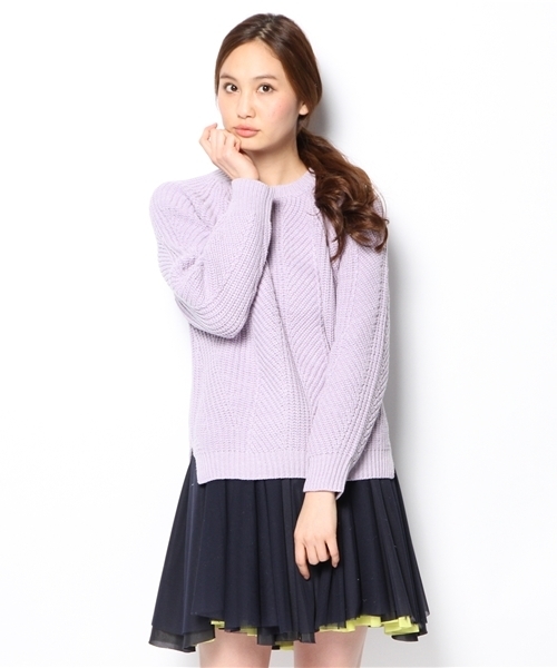 Another Edition(アナザーエディション)の「AE LOW GG アゼ PO(ニット/セーター・レディース・ライラック/オフホワイト/ライム・フリー)」の11枚目の写真