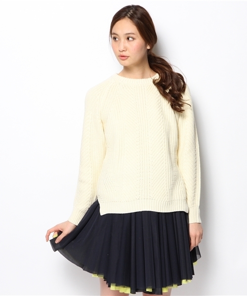 Another Edition(アナザーエディション)の「AE LOW GG アゼ PO(ニット/セーター・レディース・ライラック/オフホワイト/ライム・フリー)」の1枚目の写真