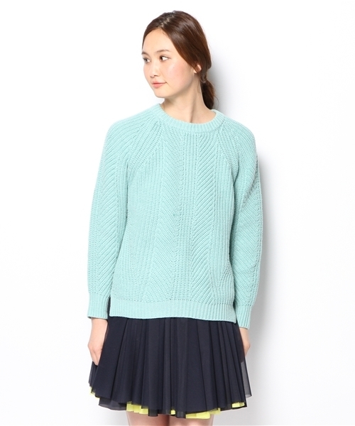 Another Edition(アナザーエディション)の「AE LOW GG アゼ PO(ニット/セーター・レディース・ライラック/オフホワイト/ライム・フリー)」の4枚目の写真