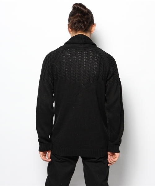 AZUL by moussy（アズールバイマウジー）の「AC/Cケーブルショールカーデ（カーディガン/ボレロ・メンズ・トップグレー/ブラック/ホワイト・LARGE/X-LARGE/SMALL/MEDIUM）」の10枚目の写真