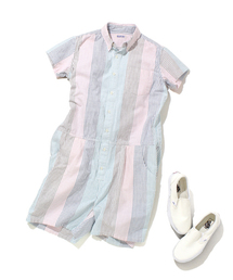 BEAMS BOY | ▼◇BEAMS BOY / オックス マルチストライプ オールインワン ショーツ(つなぎ/オールインワン)