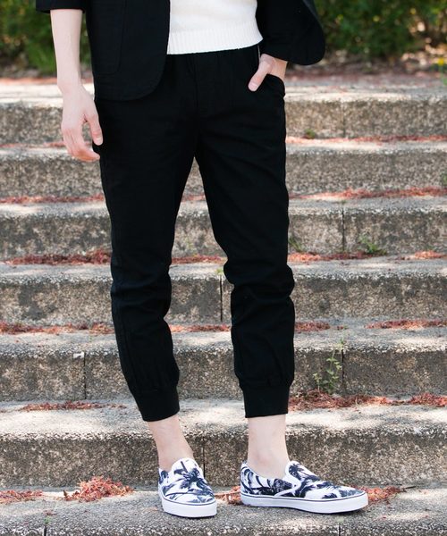 TopIsm（トップイズム）の「リネンコットンジョガーパンツ（その他パンツ・メンズ・ホワイト/ブラック/ベージュ/ネイビー/カーキ・LL/M/L）」の2枚目の写真