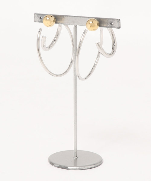 CITYSHOP（シティーショップ）の「【Bijuou R.I】Double hoop pierce（ピアス（両耳用）・レディース・シルバー・FREE）」の2枚目の写真