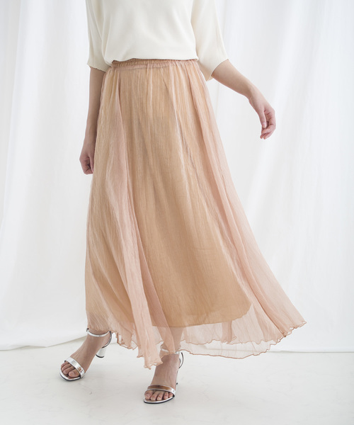 LUGG NAGG(ラグナグ)の「【Jewelobe/ ジュエローブ】 切替オーロラスカート(スカート・レディース・ブラック/ベージュ/グレー/ピンク/ブルー・FREE)」の2枚目の写真