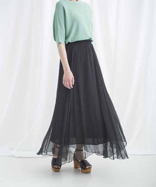 LUGG NAGG(ラグナグ)の「【Jewelobe/ ジュエローブ】 切替オーロラスカート(スカート・レディース・ブラック/ベージュ/グレー/ピンク/ブルー・FREE)」の1枚目の写真