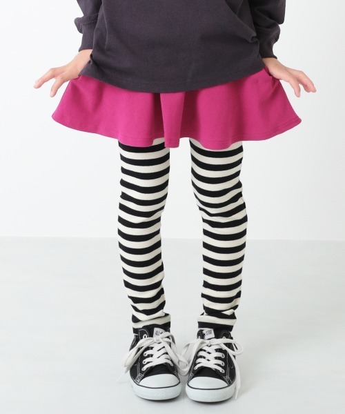 devirock（デビロック）の「【新改良】ボーダー10分丈スカッツ（スカート・キッズ・ブラック/ヘザーチャコール/ブルー/グリーン系その他/カーキ/ラベンダー/ワイン/ピンク系その他/ピンク系その他2/モカ/キャメル/オレンジ・80ｃｍ/90cm/95cm/100cm/110cm/120cm/130cm/140cm/150cm/160cm）」の10枚目の写真